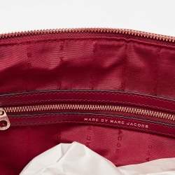 Pre Owned Marc by Marc Jacobs Red Leather Zip Shopper Tote