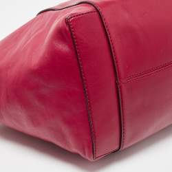 Pre Owned Marc by Marc Jacobs Red Leather Zip Shopper Tote