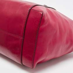 Pre Owned Marc by Marc Jacobs Red Leather Zip Shopper Tote