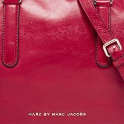 Pre Owned Marc by Marc Jacobs Red Leather Zip Shopper Tote