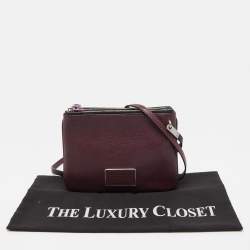 Pre Owned Marc by Marc Jacobs Plum Leather Ligero Double Percy Crossbody Bag