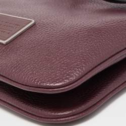 Pre Owned Marc by Marc Jacobs Plum Leather Ligero Double Percy Crossbody Bag