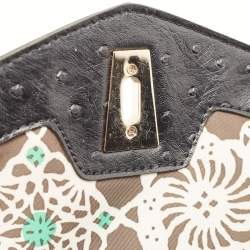 مملوكة مسبقًا Marc by Marc Jacobs Black Ostrich Embossed Leather Flap Oversized Clutch