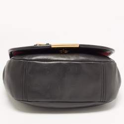 Pre Owned Marc By Marc Jacobs Black Leather Luna Messenger Bag