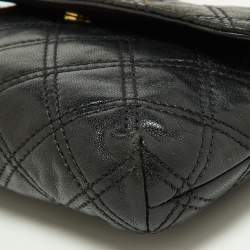 Pre Owned Marc by Marc Jacobs Black Quilted Leather Flap Crossbody Bag