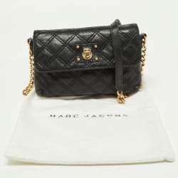 Pre Owned Marc by Marc Jacobs Black Quilted Leather Flap Crossbody Bag