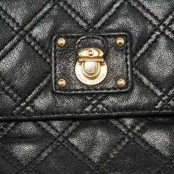 Pre Owned Marc by Marc Jacobs Black Quilted Leather Flap Crossbody Bag