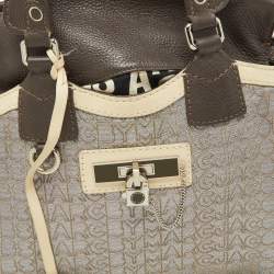 Pre Owned Marc by Marc Jacobs Tri Color Leather and Fabric Shoulder Bag