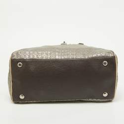 Pre Owned Marc by Marc Jacobs Tri Color Leather and Fabric Shoulder Bag