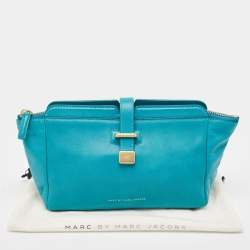 Marc By Marc Jacobs Green Turquoise Leather Zip Pouch