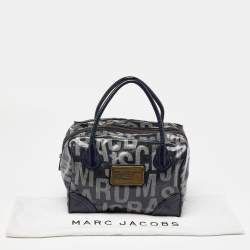 Pre Owned Marc By Marc Jacobs Blue Monogram Coated Canvas and Patent Leather Bag