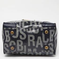 Pre Owned Marc By Marc Jacobs Blue Monogram Coated Canvas and Patent Leather Bag
