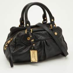 Pre Owned Marc by Marc Jacobs Black Leather Classic Q Groovee Satchel