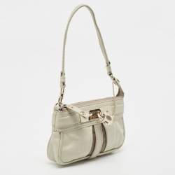 Marc By Marc Jacobs Off White Leather Padlock Charm Pochette Bag