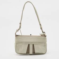 Marc By Marc Jacobs Off White Leather Padlock Charm Pochette Bag