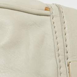 Marc By Marc Jacobs Off White Leather Padlock Charm Pochette Bag