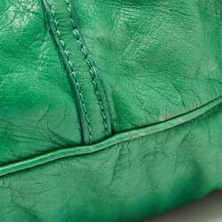 Pre Owned Marc by Marc Jacobs Green Leather Turnlock Faridah Hobo