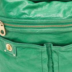 Pre Owned Marc by Marc Jacobs Green Leather Turnlock Faridah Hobo