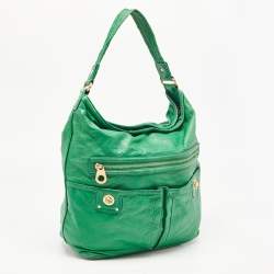 Pre Owned Marc by Marc Jacobs Green Leather Turnlock Faridah Hobo
