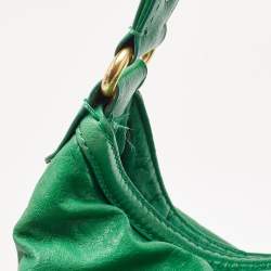 Pre Owned Marc by Marc Jacobs Green Leather Turnlock Faridah Hobo