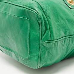 Pre Owned Marc by Marc Jacobs Green Leather Turnlock Faridah Hobo