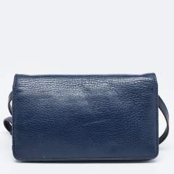 Marc Jacobs Navy Blue Leather Recruit Wallet on Strap