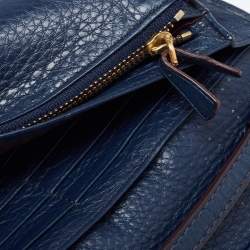 Marc Jacobs Navy Blue Leather Recruit Wallet on Strap