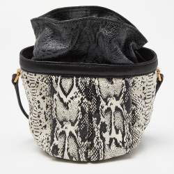 Pre Owned Marc by Marc Jacobs Tri Color Snakes Print Leather Bucket Bag