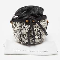 Pre Owned Marc by Marc Jacobs Tri Color Snakes Print Leather Bucket Bag