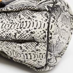 Pre Owned Marc by Marc Jacobs Tri Color Snakes Print Leather Bucket Bag