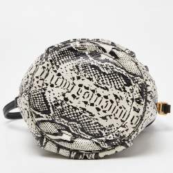 Pre Owned Marc by Marc Jacobs Tri Color Snakes Print Leather Bucket Bag