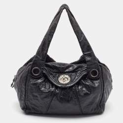 Marc by Marc Jacobs Black Glossy Leather Shoulder Bag