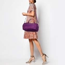 Pre Owned Marc by Marc Jacobs Purple Nylon and Leather Preppy Satchel