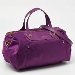 Pre Owned Marc by Marc Jacobs Purple Nylon and Leather Preppy Satchel