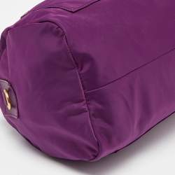 Pre Owned Marc by Marc Jacobs Purple Nylon and Leather Preppy Satchel