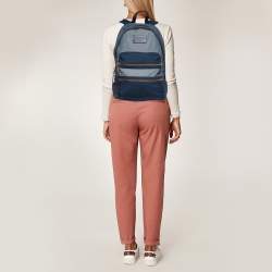 Marc by Marc Jacobs Two Tone Blue Denim Double Zip Backpack