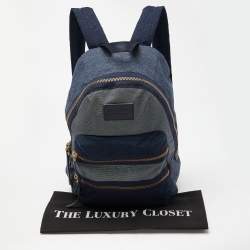 Marc by Marc Jacobs Two Tone Blue Denim Double Zip Backpack
