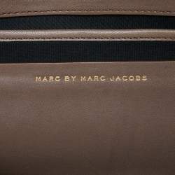 Marc by Marc Jacobs Beige Leather Metal Flap Clutch
