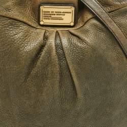 Pre Owned Marc by Marc Jacobs Olive Green Leather Classic Q Hillier Hobo