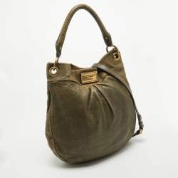 Pre Owned Marc by Marc Jacobs Olive Green Leather Classic Q Hillier Hobo