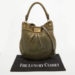 Pre Owned Marc by Marc Jacobs Olive Green Leather Classic Q Hillier Hobo
