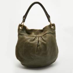 Pre Owned Marc by Marc Jacobs Olive Green Leather Classic Q Hillier Hobo