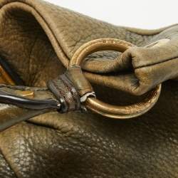 Pre Owned Marc by Marc Jacobs Olive Green Leather Classic Q Hillier Hobo
