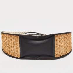 Pre Owned Marc by Marc Jacobs Black/Natural Jute Isle De Sea Satchel