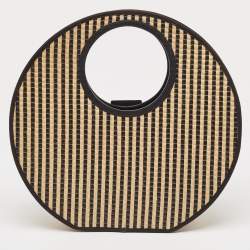 Pre Owned Marc by Marc Jacobs Black/Natural Jute Isle De Sea Satchel