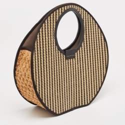 Pre Owned Marc by Marc Jacobs Black/Natural Jute Isle De Sea Satchel