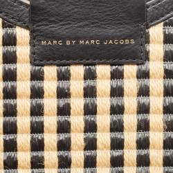Pre Owned Marc by Marc Jacobs Black/Natural Jute Isle De Sea Satchel