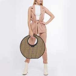 Pre Owned Marc by Marc Jacobs Black/Natural Jute Isle De Sea Satchel