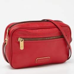 Pre Owned Marc by Marc Jacobs Red Leather Crossbody Bag