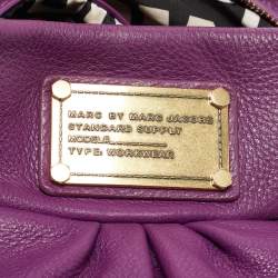 Pre Owned Marc by Marc Jacobs Purple Leather Classic Q Hillier Hobo